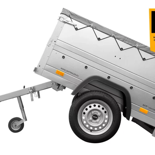 Neu Anhänger Garden Trailer 150 KIPP mit zusätzlichen Bordwänden, Stützrad und Flachplane-Neu