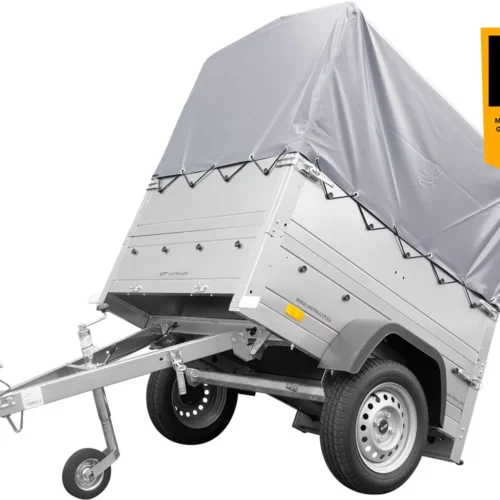 Neuanhänger Kipper ungebremst Garden Trailer 150 KIPP mit zusätzlichen Bordwänden, Stützrad, Hochplane und Hochspriegel-Neu