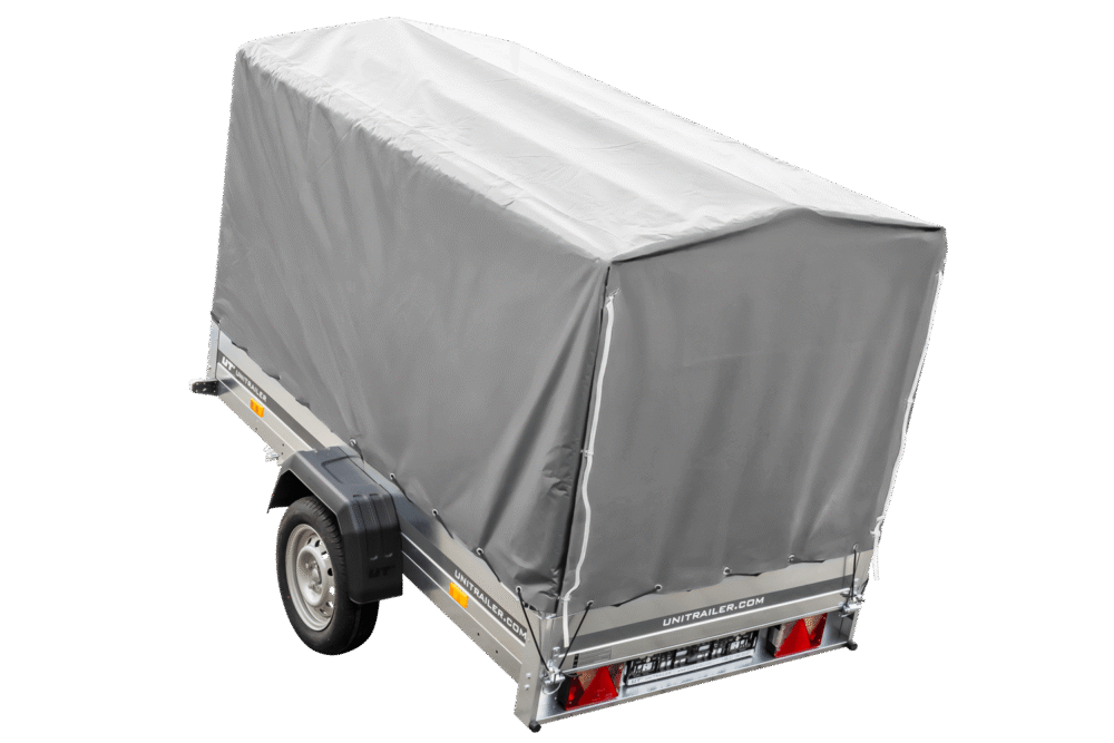 PKW Anhänger 230×125 Garden Trailer 230 KIPP Unitrailer 750 kg mit Stützrad, 110 cm hoher Plane und Hochspriegel-Neu