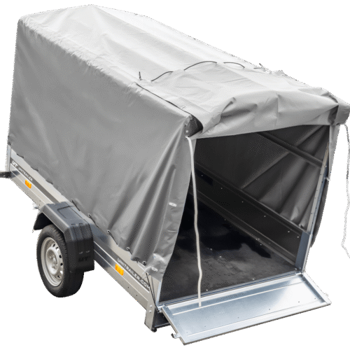 PKW Anhänger 230×125 Garden Trailer 230 KIPP Unitrailer 750 kg mit Stützrad, 110 cm hoher Plane und Hochspriegel-Neu
