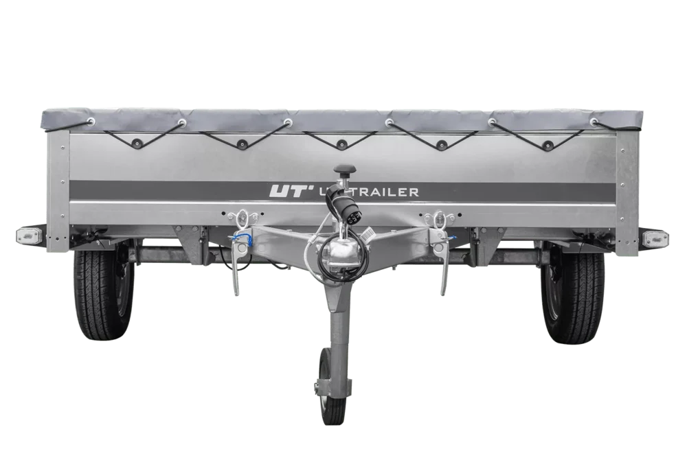 PKW Anhänger 264×150 Unitrailer Garden 265 KIPP mit Flachplanenträger und grauer Plane-Neu