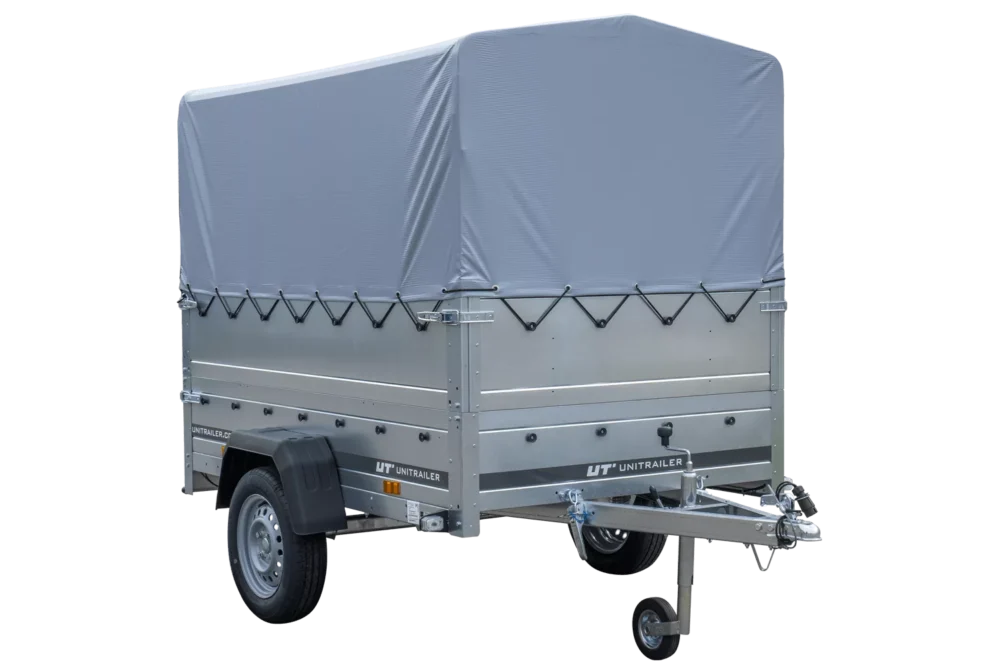 Pkw Anhänger 750 kg ungebremst Garden Trailer 201 KIPP mit zusätzlichen Bordwänden, Stützrad, Hochplane und Hochspriegel-Neu