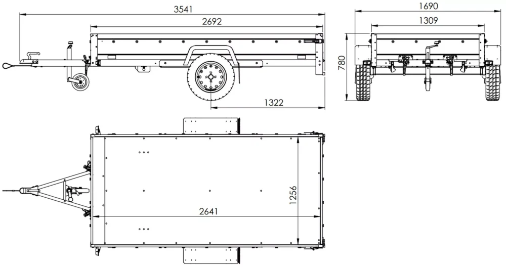 Pkw Anhänger Garden Trailer 264 KIPP mit Stützrad, zusätzlichen Bordwänden, Hochplane und Hochspriegel-Neu