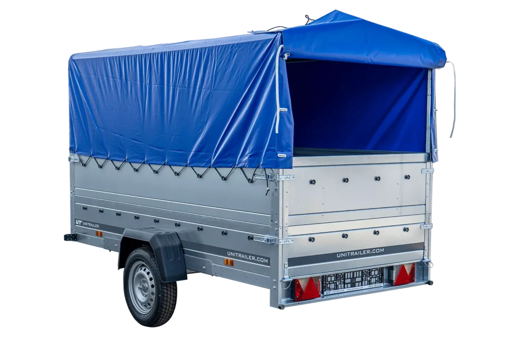 Pkw Anhänger Garden Trailer 264 KIPP mit Stützrad, zusätzlichen Bordwänden, Hochplane und Hochspriegel-Neu