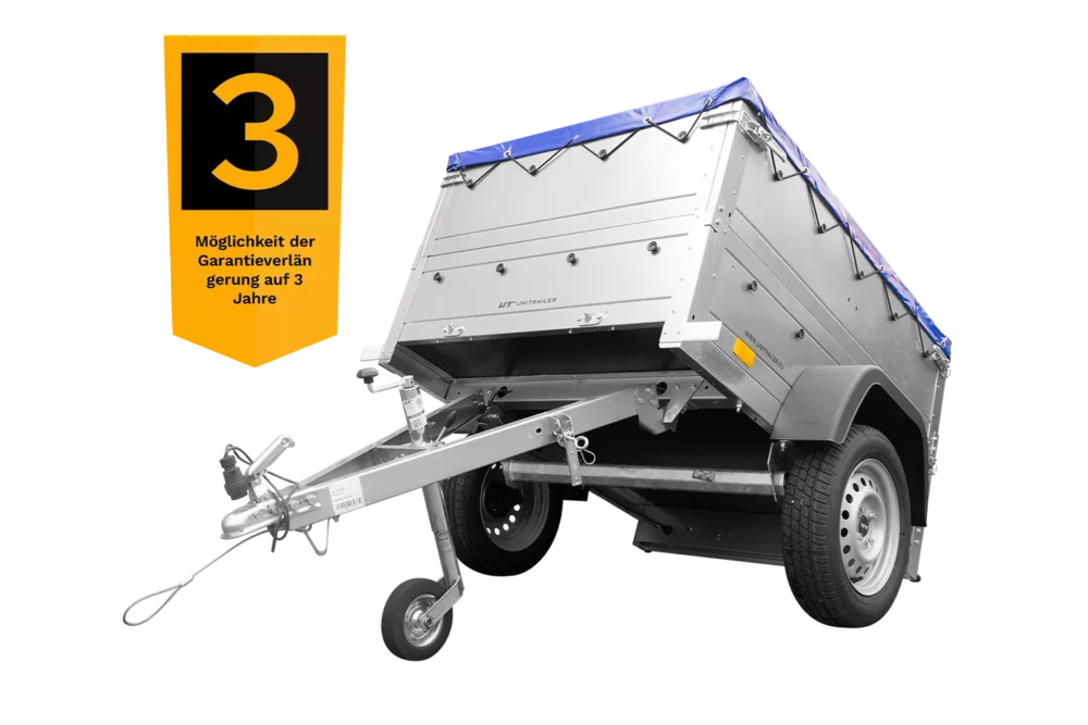 Pkw Anhänger Neu Garden Trailer 150 KIPP mit zusätzlichen Bordwänden, Stützrad und blauer Flachplane-Neu
