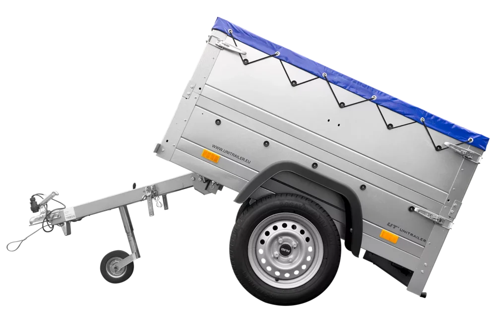 Pkw Anhänger Neu Garden Trailer 150 KIPP mit zusätzlichen Bordwänden, Stützrad und blauer Flachplane-Neu