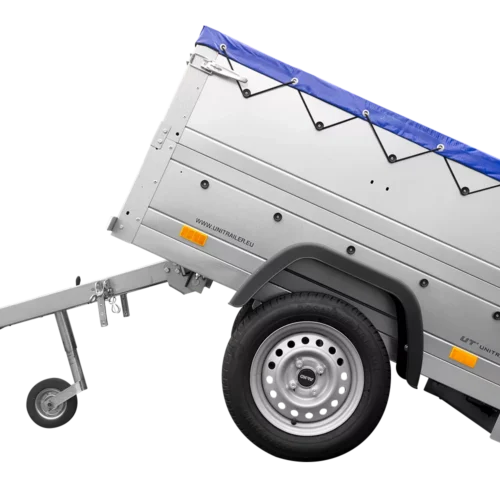 Pkw Anhänger Neu Garden Trailer 150 KIPP mit zusätzlichen Bordwänden, Stützrad und blauer Flachplane-Neu