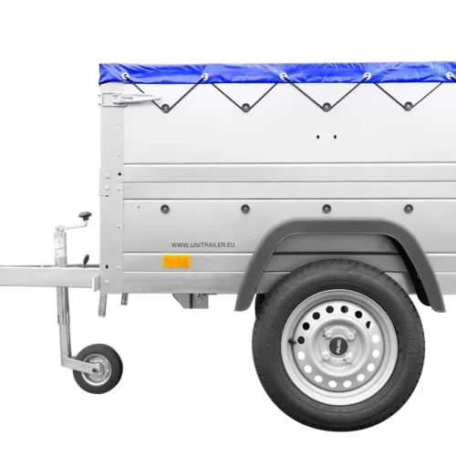 Pkw Anhänger Neu Garden Trailer 150 KIPP mit zusätzlichen Bordwänden, Stützrad und blauer Flachplane-Neu