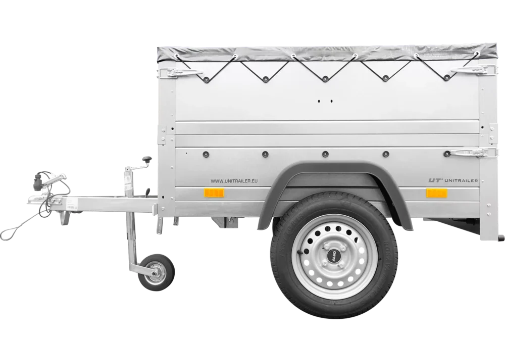 Pkw Anhänger Neu Garden Trailer 150 KIPP mit zusätzlichen Bordwänden, Stützrad und grauer Flachplane-Neu