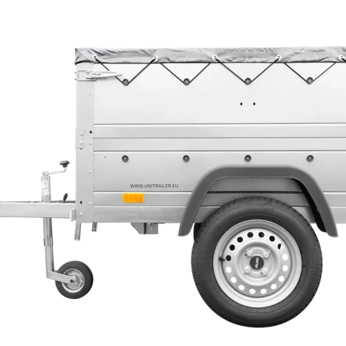 Pkw Anhänger Neu Garden Trailer 150 KIPP mit zusätzlichen Bordwänden, Stützrad und grauer Flachplane-Neu