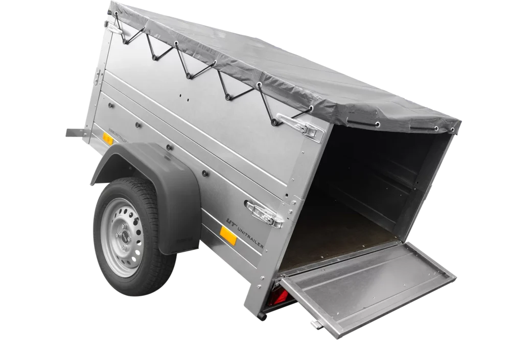 Pkw Anhänger Neu Garden Trailer 150 KIPP mit zusätzlichen Bordwänden, Stützrad und grauer Flachplane-Neu
