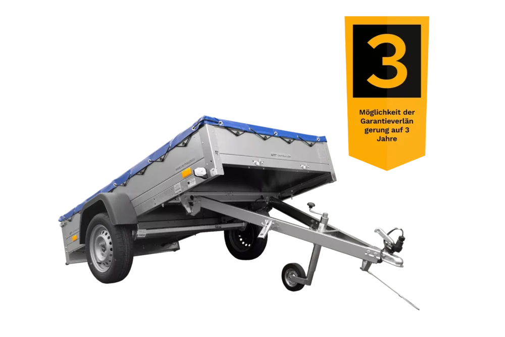 Pkw-Kippanhänger Garden Trailer 230 KIPP [230 cm x 125 cm] mit Flachplane, Stützrad und Planenträger-Neu