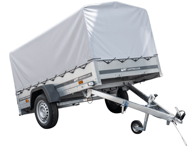 Anhänger Pkw 230×125 Garden Trailer 230 KIPP Unitrailer 750 kg mit Stützrad, Hochplane und Hochspriegel-Neu