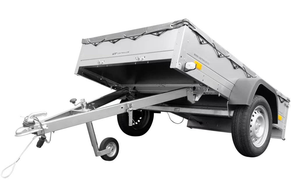 Anhänger für Pkws Garden Trailer 201 KIPP 200×125 cm 750 kg [mit Flachplane, Stützrad und Flachplaneträger]-Neu