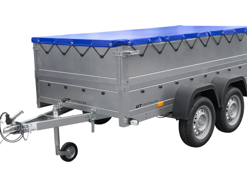 Anhänger mit zwei Achsen Garden Trailer 264/2 KIPP inkl. zusätzliche Bordwände und Flachplane-Neu