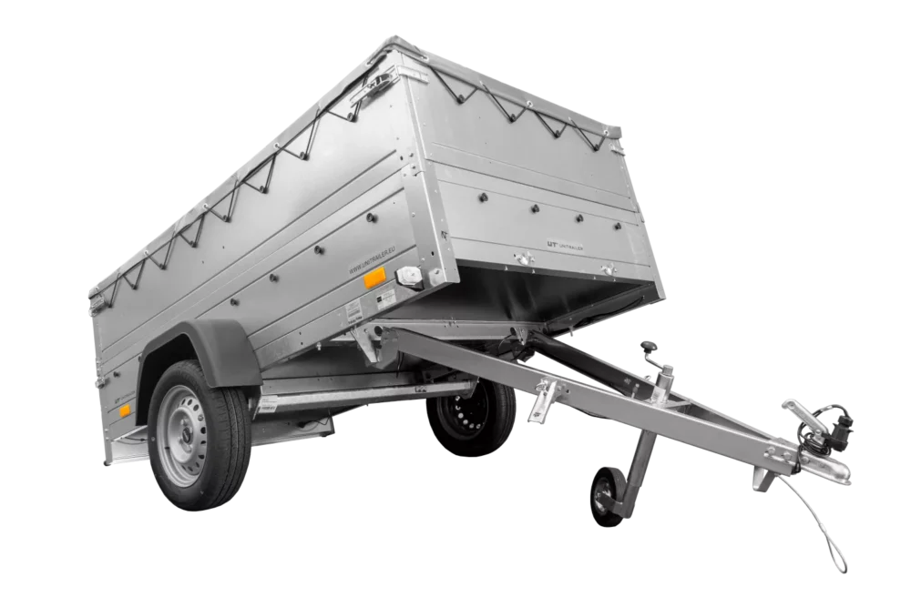 Faltbarer Anhänger Garden Trailer 230 KIPP mit zusätzlichen Bordwänden, Stützrad und Flachplane-Neu