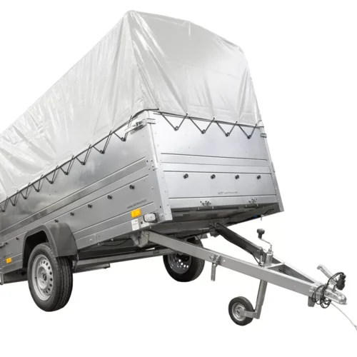 Kfz Anhänger mit Plane GARDEN TRAILER 264 KIPP [mit Stützrad, zusätzlichen Bordwänden, Hochplane und Hochspriegel]-Neu