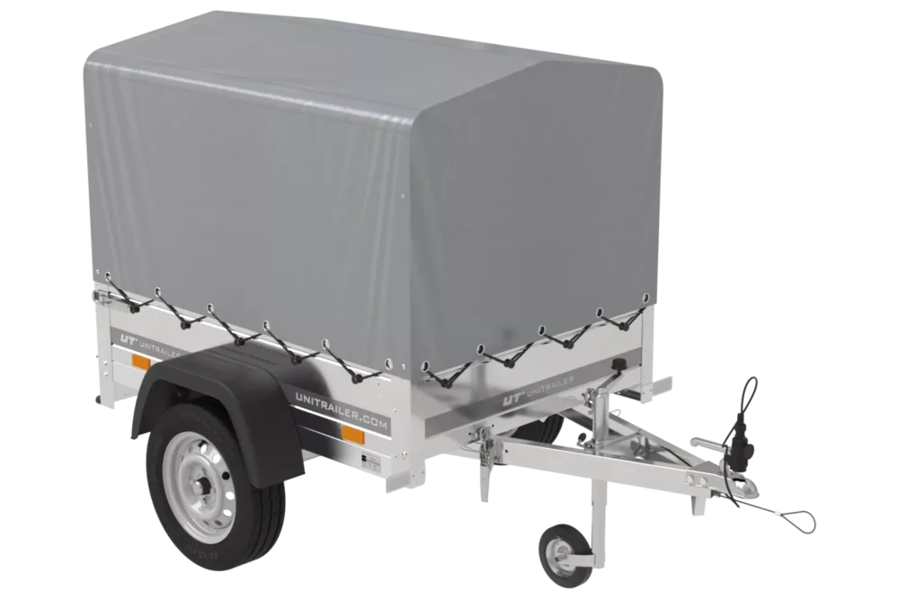 Kipper Anhänger 750 kg Garden Trailer 150 KIPP 150×106 cm [mit Hochplane, Hochspriegel und Stützrad]-Neu
