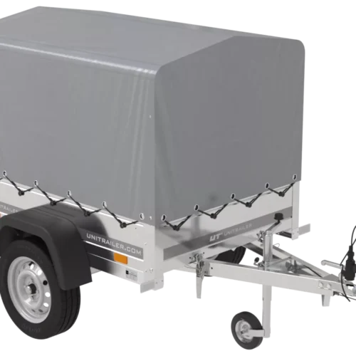 Kipper Anhänger 750 kg Garden Trailer 150 KIPP 150×106 cm [mit Hochplane, Hochspriegel und Stützrad]-Neu