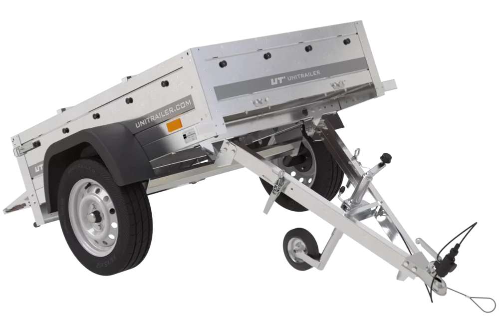 Kleinanhänger für Pkw Garden Trailer 150 KIPP 150×106 cm 750 kg [mit Flachplane, Planenträgern, Stützrad]-Neu