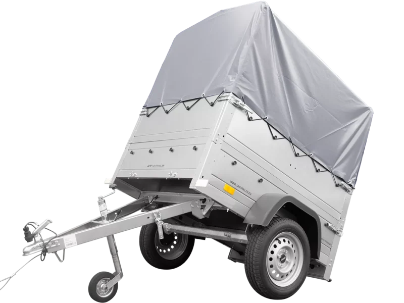 Neuanhänger Kipper ungebremst Garden Trailer 150 KIPP mit zusätzlichen Bordwänden, Stützrad, Hochplane und Hochspriegel-Neu