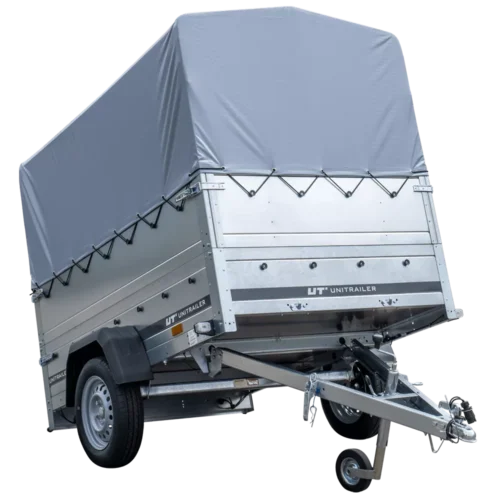 Pkw Anhänger 750 kg ungebremst Garden Trailer 201 KIPP mit zusätzlichen Bordwänden, Stützrad, Hochplane und Hochspriegel-Neu