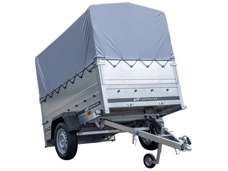 Pkw Anhänger 750 kg ungebremst Garden Trailer 201 KIPP mit zusätzlichen Bordwänden, Stützrad, Hochplane und Hochspriegel-Neu