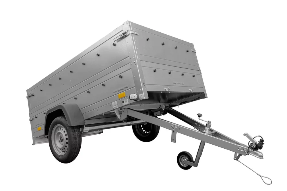 Pkw Anhänger Kipper 230×125 Garden Trailer 230 KIPP Unitrailer 750 kg mit Stützrad und zusätzlichen Bordwänden-Neu