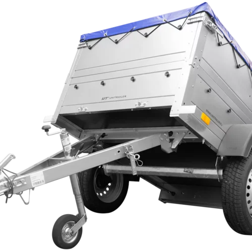 Pkw Anhänger Neu Garden Trailer 150 KIPP mit zusätzlichen Bordwänden, Stützrad und blauer Flachplane-Neu