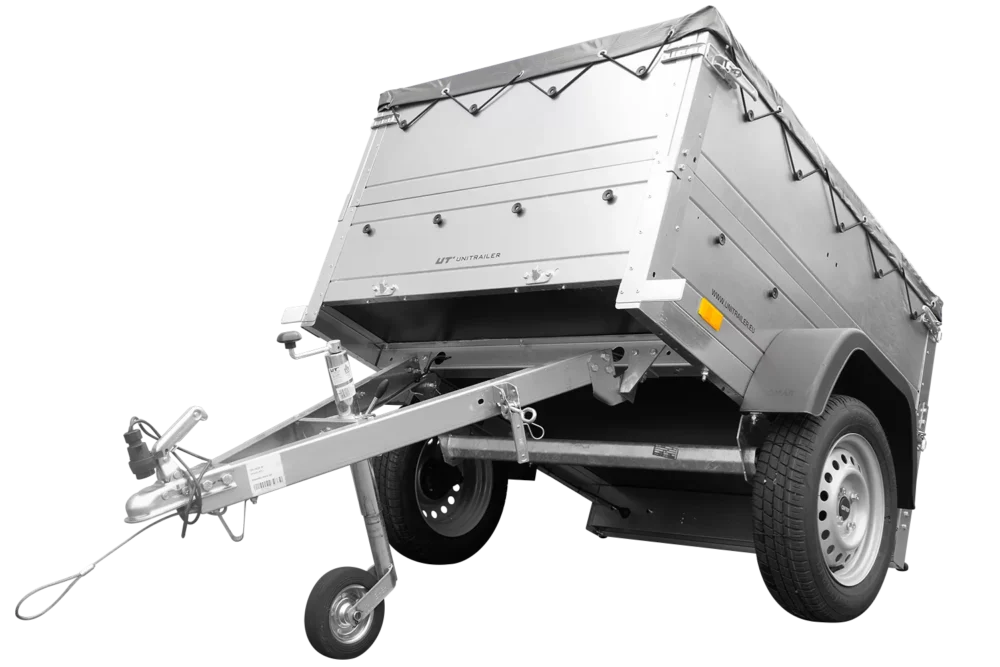 Pkw Anhänger Neu Garden Trailer 150 KIPP mit zusätzlichen Bordwänden, Stützrad und grauer Flachplane-Neu