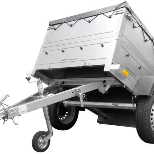 Pkw Anhänger Neu Garden Trailer 150 KIPP mit zusätzlichen Bordwänden, Stützrad und grauer Flachplane-Neu