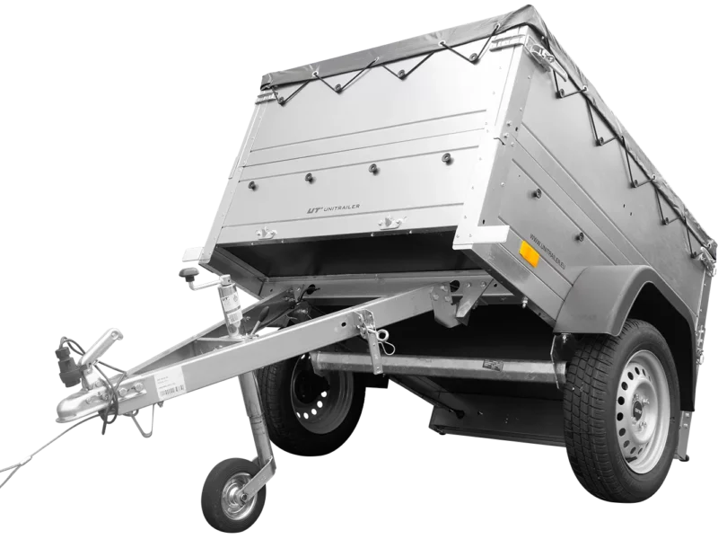Pkw Anhänger Neu Garden Trailer 150 KIPP mit zusätzlichen Bordwänden, Stützrad und grauer Flachplane-Neu