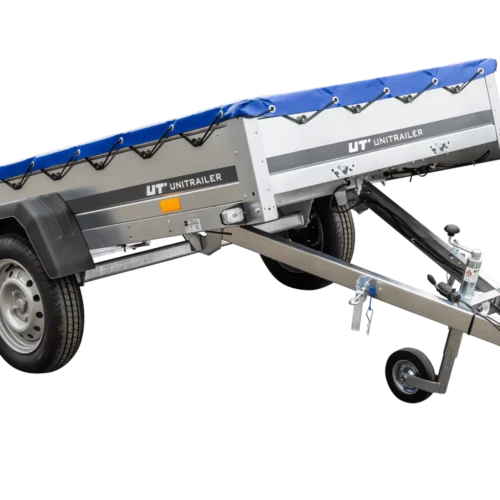 Pkw-Kippanhänger Garden Trailer 230 KIPP [230 cm x 125 cm] mit Flachplane, Stützrad und Planenträger-Neu