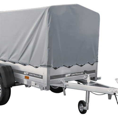Tieflader Pkw Anhänger Garden Trailer 200 KIPP 200×106 cm 750 kg [mit Hochspriegel, Hochplane und Stützrad]-Neu