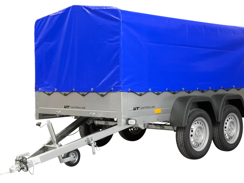 Unitrailer Garden Trailer Anhänger 264/2 Kipp Mit Stützrad, Rahmen H-800 Und Blauer Abdeckung-neu