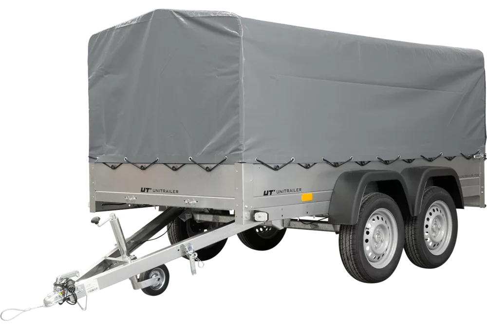 Unitrailer Garden Trailer Anhänger 264/2 Kipp Mit Stützrad, Spriegel Und Grauer Plane-Neu