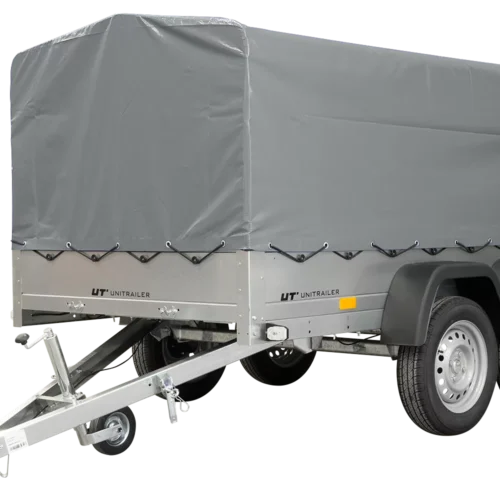 Unitrailer Garden Trailer Anhänger 264/2 Kipp Mit Stützrad, Spriegel Und Grauer Plane-Neu