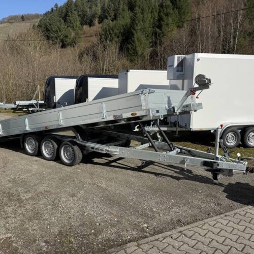 Autotransporter Saris TP 507 210 3500 3 Tridem mit Heckrampe kippbar und Aluwänden